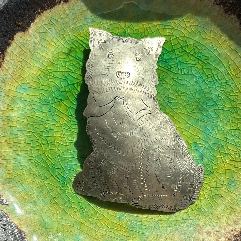 Pewter Dog Brooch